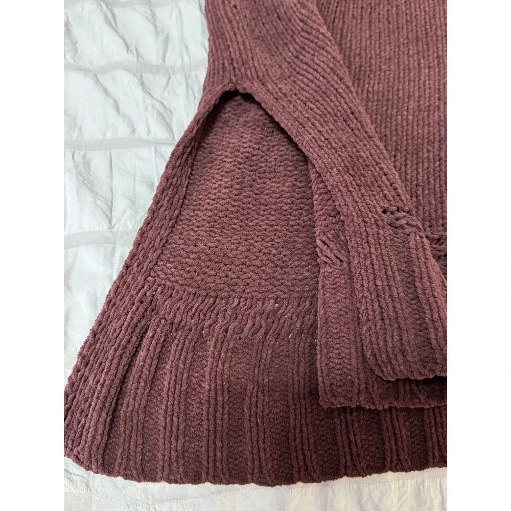 Aerie Oversized Tunic Sweater Cowl Neck Long Sleeve Cozy Casual‎ Maroon M/M